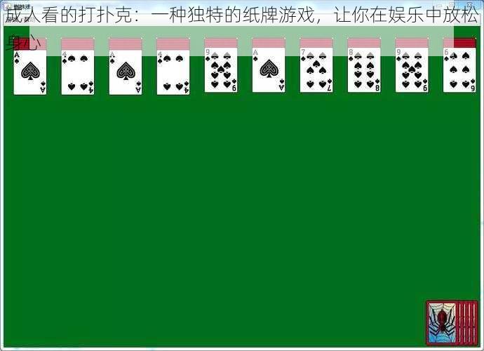 成人看的打扑克：一种独特的纸牌游戏，让你在娱乐中放松身心